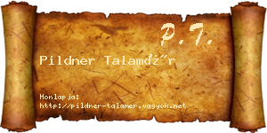 Pildner Talamér névjegykártya